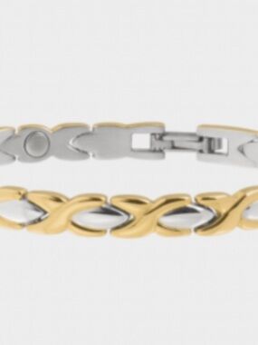 Sabona of London executive Bracelet - Gold & Silver tone magnetic clasp